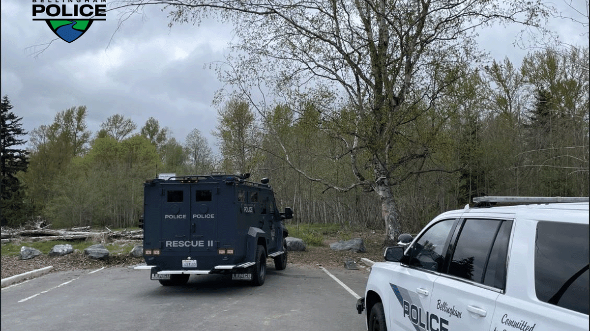 Bellingham police respond to the area of a homicide on Monday, April 15.