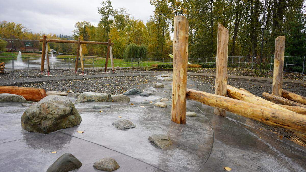 An opening date was set for the recently named Scramble Nature Play Park in Barkley Village, shown here in November 2022. The park is made entirely of natural elements for children to scramble and climb on.