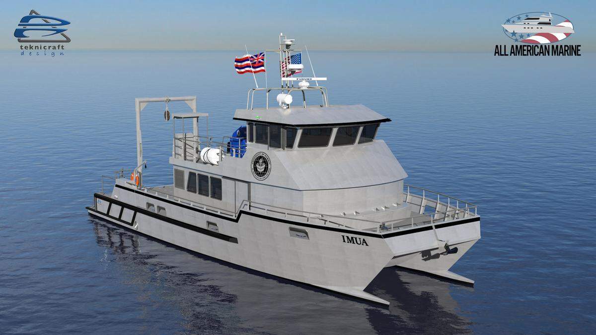 Bellingham shipbuilding company All American Marine announced Tuesday, Oct. 18, that it has been awarded a contract to build the specialized research vessel for the University of Hawaii at Manoa. A Teknicraft rendering of a marine research vessel shows what the front of the ship is expected to look like once completed.