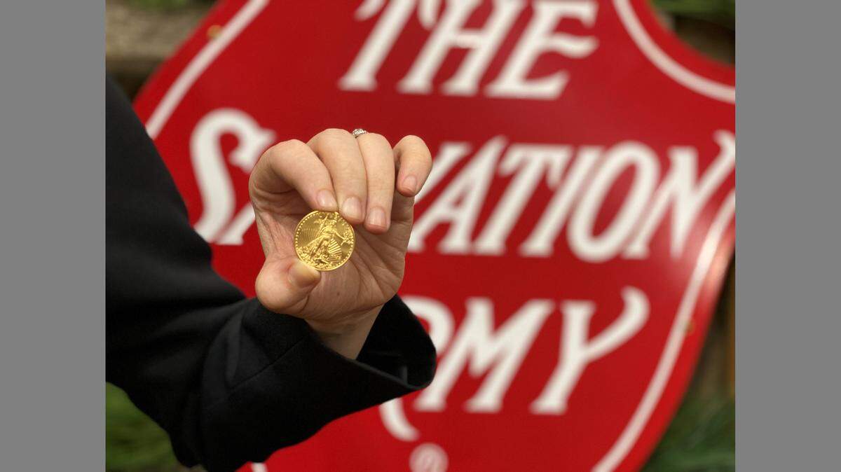 The Salvation Army got a holiday surprise when someone dropped a gold coin worth $750 into a red kettle at Fred Meyer in Bellingham Wednesday, Dec. 18.