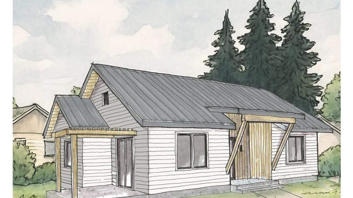 An illustration shows the “Lumen” ADU design by architect Jennifer Jones. It’s Bellingham’s first pre-approved ADU plan, intended so homeowners can purchase this design and experience a more efficient and cost-effective development process.