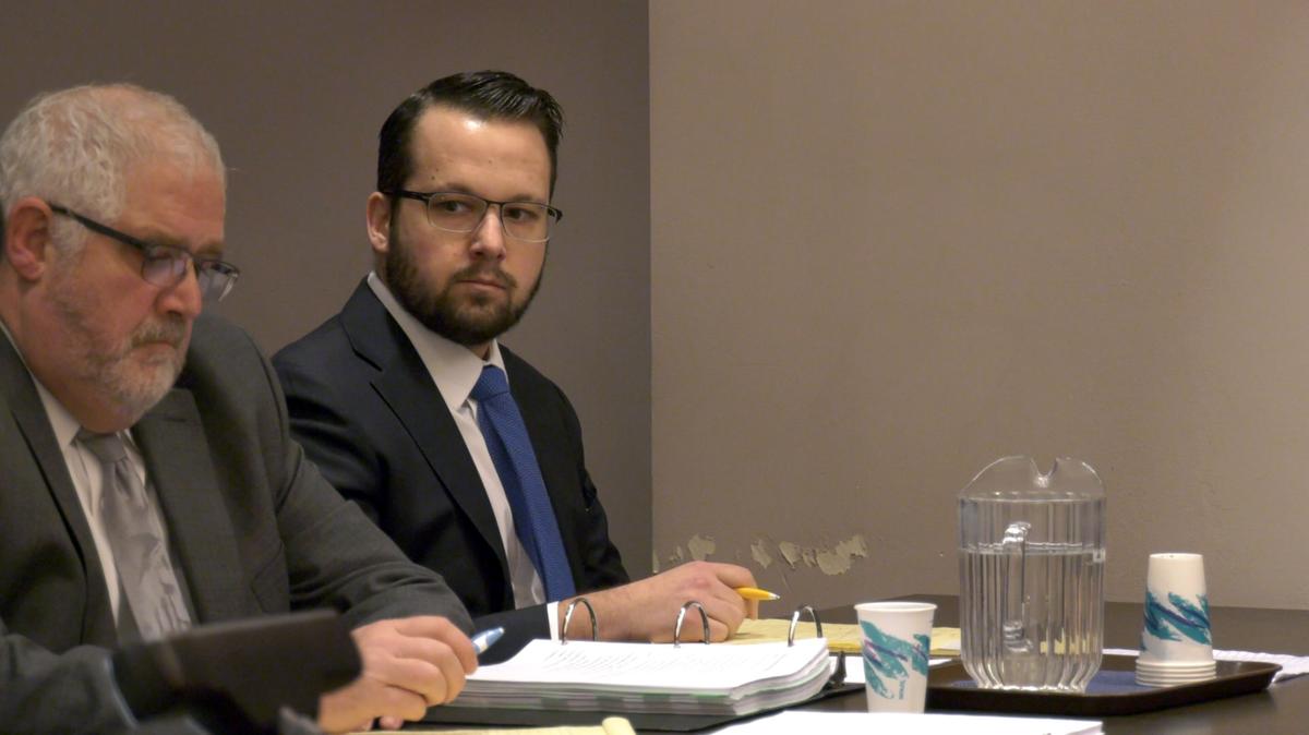 Former Bellingham Police Cpl. Brooks Owen Laughlin, right, was sentenced to eight years in prison on Dec. 12, 2018, in Whatcom County Superior Court.