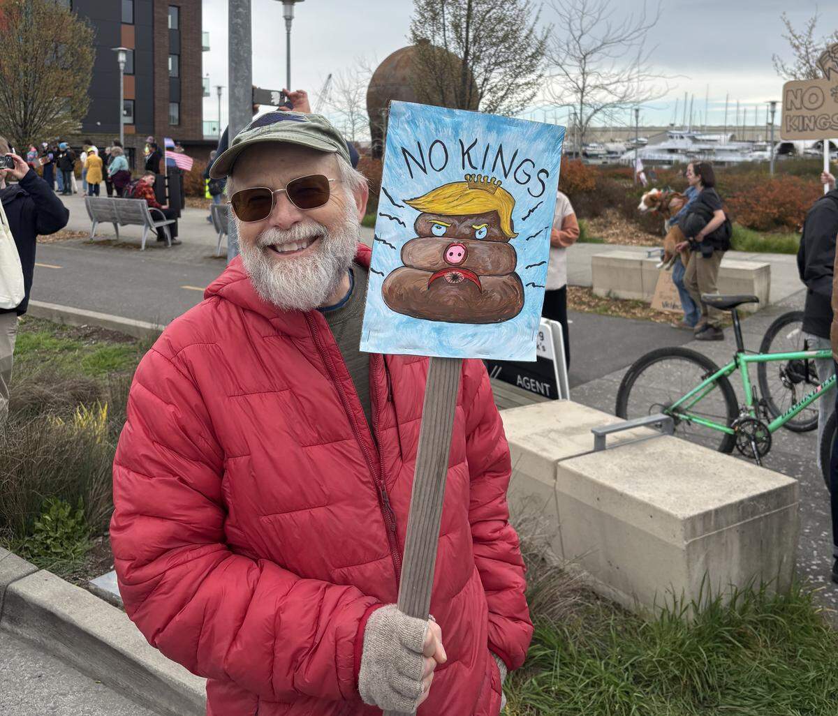 Fritz Williams at Bellingham’s No Kings rally March 28, 2026.