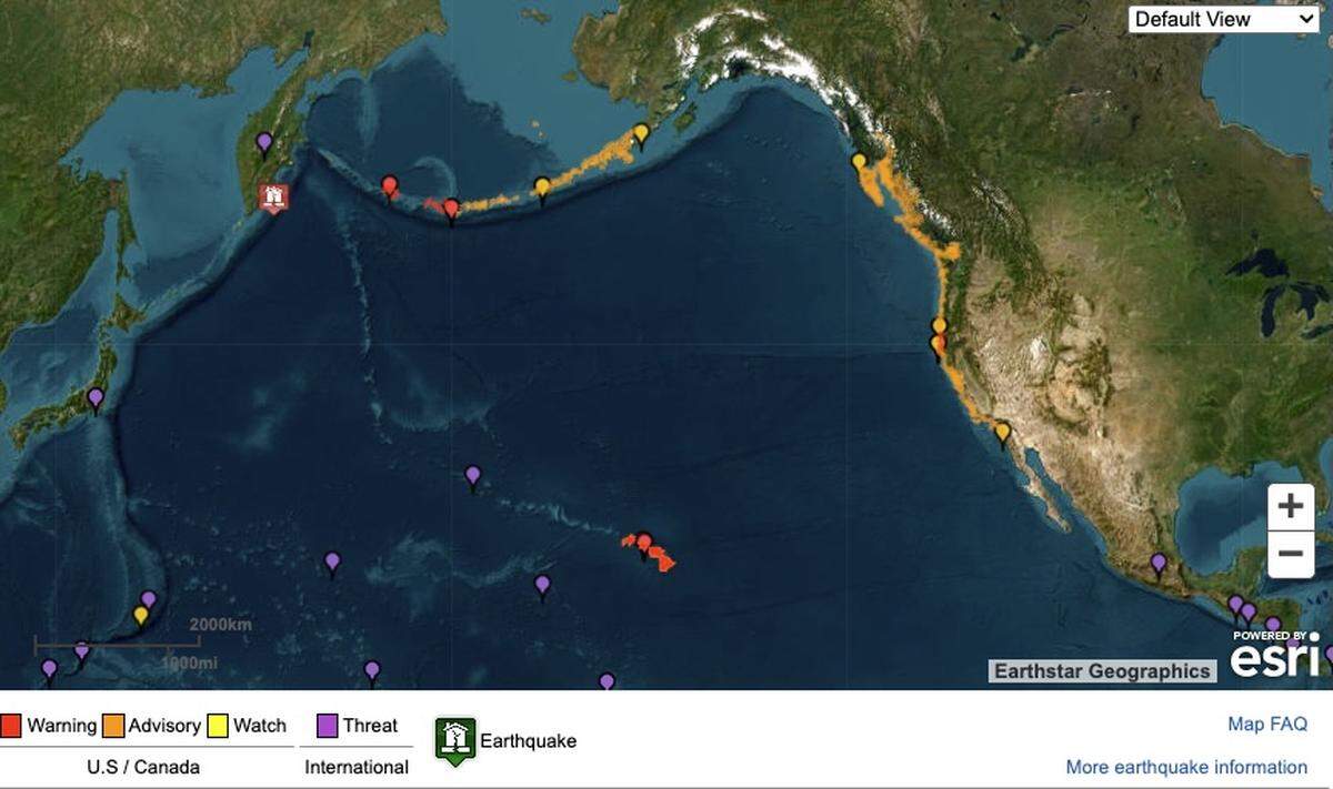 The west coast of North America was under a tsunami advisory Tuesday night, July 29, after an 8.8 magnitude earthquake struck the coast of Russia.