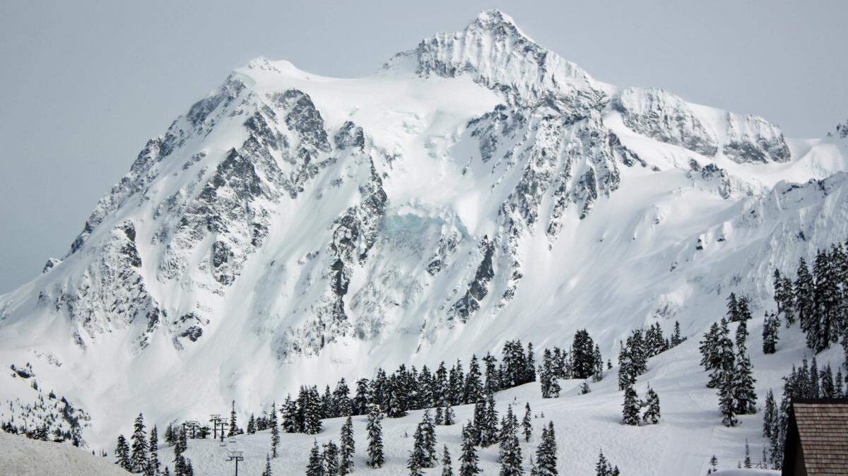 Mount Shuksan from the ski lodge below the summit east of Bellingham.