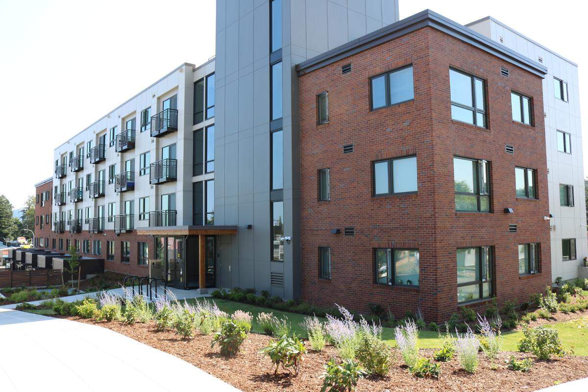 The Bellingham and Whatcom County Housing Authority held a virtual grand opening ceremony Wednesday, July 14, 2021, to celebrate the completion of the first phase of Samish Commons at 1000 Otis St., Bellingham, Wash. The property has 69 long-term rental units, a parking garage and new office space for the housing authority. Residents began moving in on June 1.