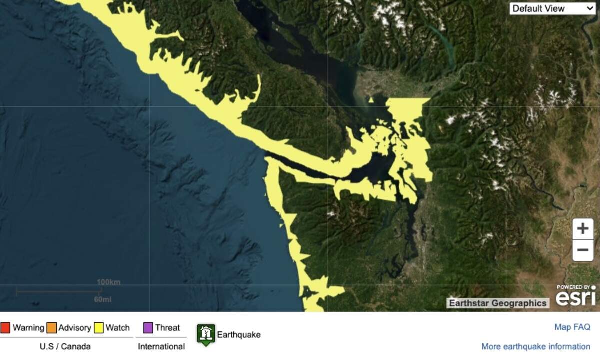 The coast of British Columbia and Washington was under a tsunami watch Tuesday evening, July 29, after an 8.7 magnitude earthquake struck the coast of Russia.