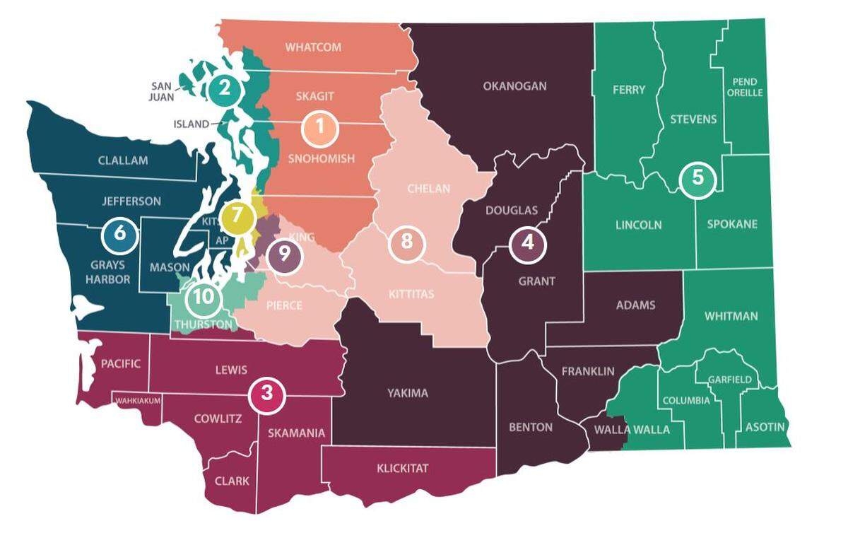 Washington state has 10 U.S. Congressional districts.