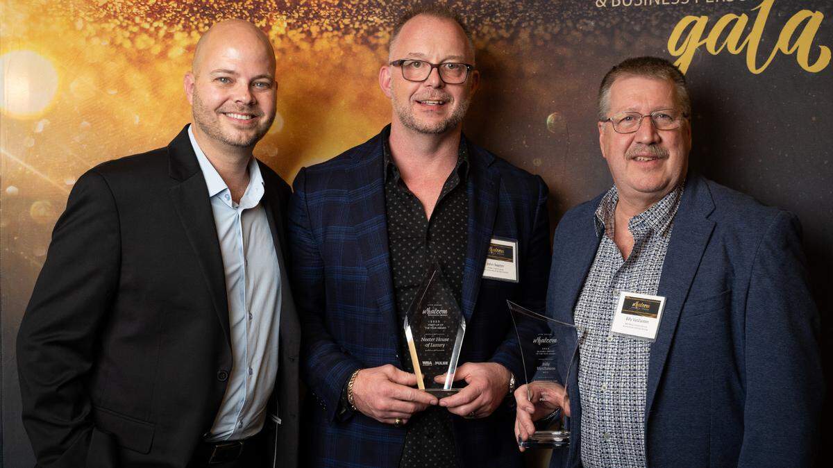 Whatcom Business Awards winners Tim Broersma, John Neeter and Billy VanZanten.