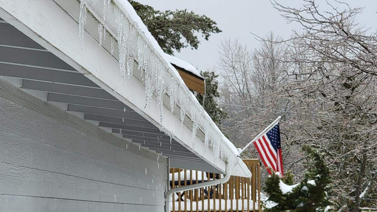 Icicles form on a Bellingham home on Friday, Dec. 23.