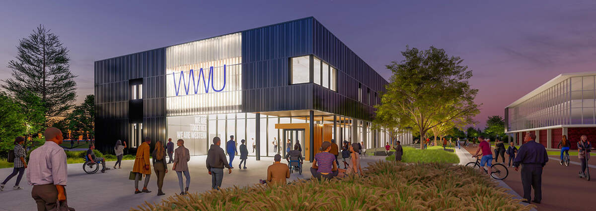 A rendering shows the finished design of the Western Welcome Center.