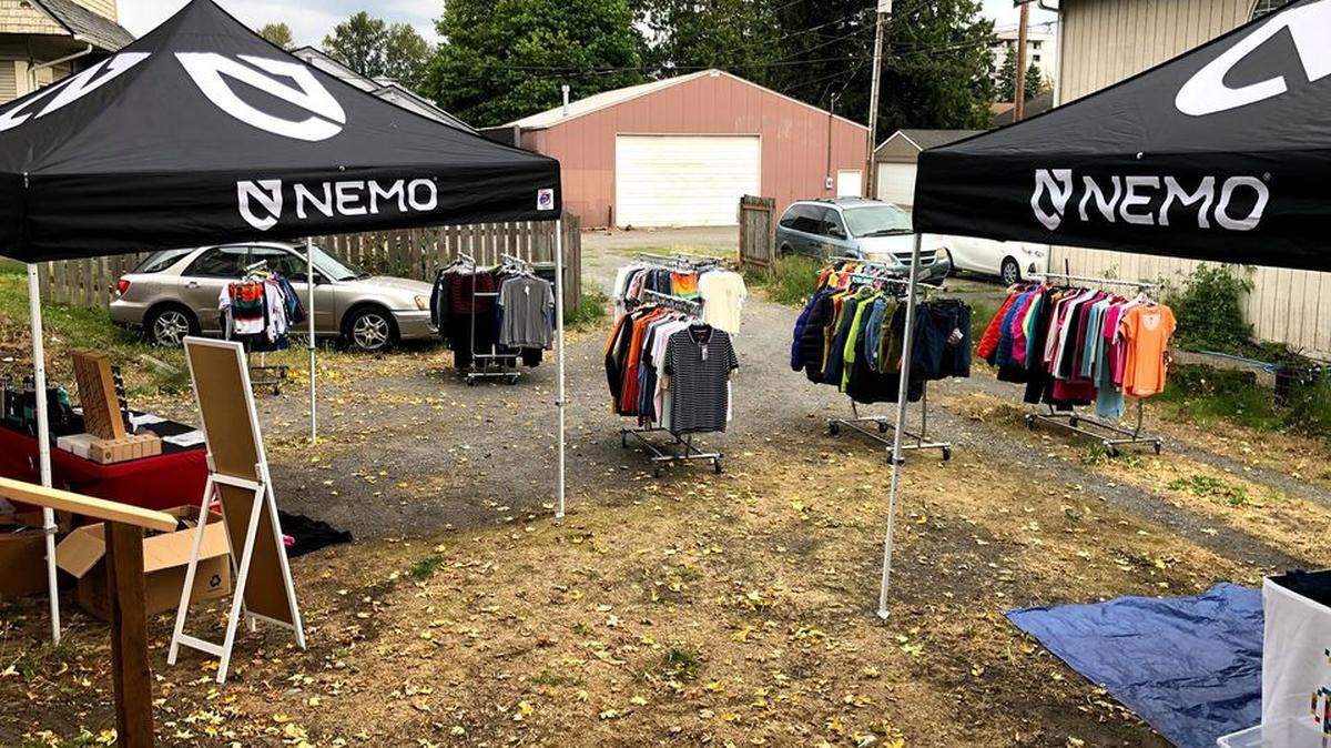 Gladstone Outdoors offers a variety of outdoor clothing sample products, including from brands such as Smartwool and Helly Hansen, outside at 301 Gladstone St. in Bellingham.