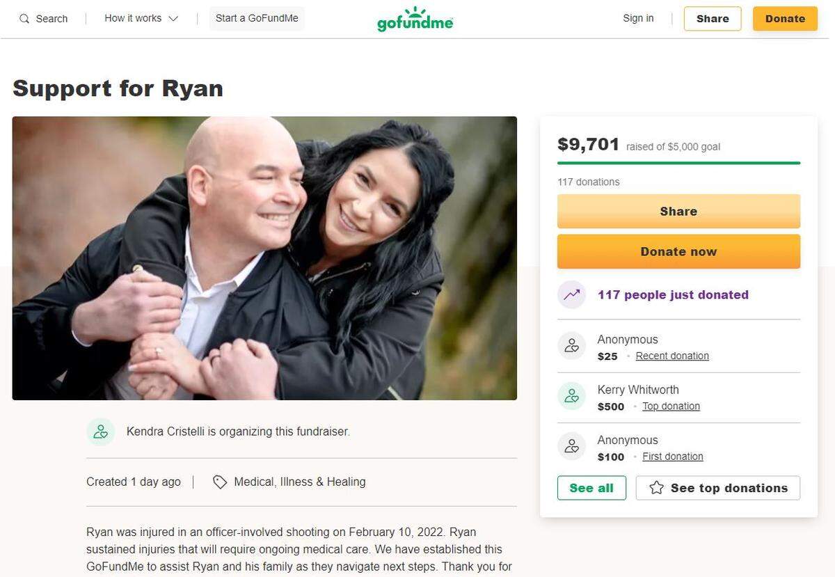 GoFundMe page on Monday, Feb, 14, is raising money to benefit injured Whatcom County Sheriff’s Office Deputy Ryan Rathbun. There is also a page for Deputy Jason Thompson, who was injured in the same incident Thursday, Feb. 11.