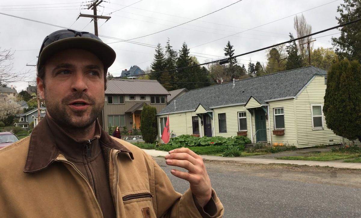 Happy Valley resident Ian Bivins, who lives near the Firehouse Cafe, discusses what he loves about the neighborhood.