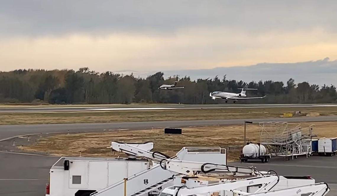 The Port of Bellingham announced in a Facebook post Thursday, Sept. 29, that film crews were at Bellingham International Airport capturing video of the new Gulfstream 700 throughout the Pacific Northwest.