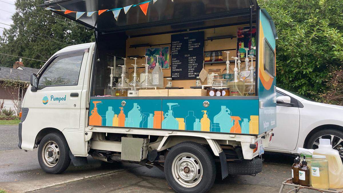 Pumped Bellingham, a mobile refillery truck, is adding a service where it will stop by a home and have the customer refill various bottles and do some shopping right there.