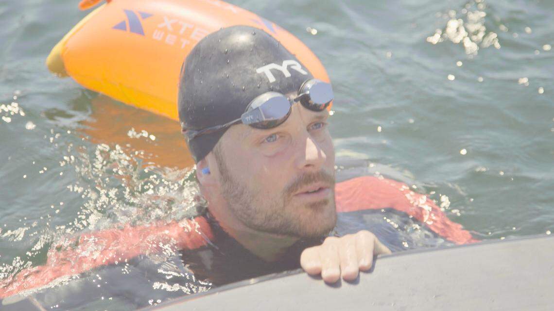 Ethan Hunger participates in a physical challenge in 2024 to burn as many calories as possible in a day to raise money for the Bellingham Food Bank