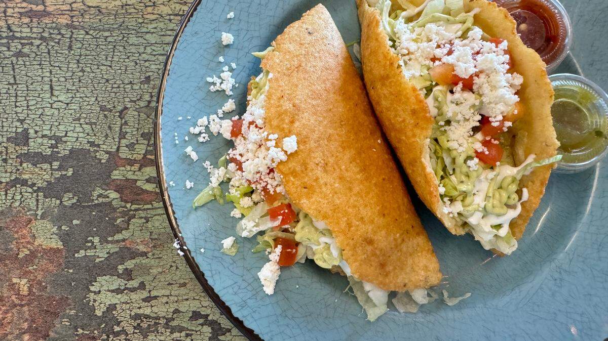 “Fried krispy quesadilla tacos” at the New Mexico Tamale Company at 4151 Meridian St. in Bellingham.