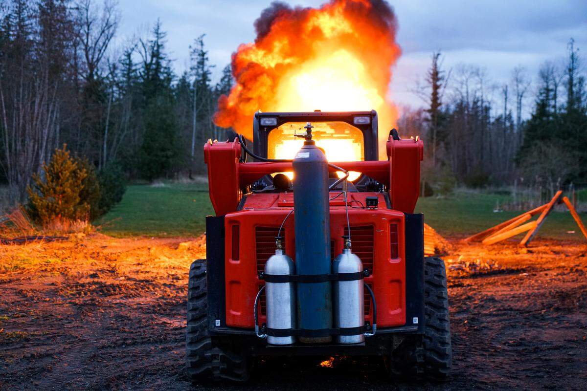 Bellingham equipment manufacturer Eterra announced in a press release the launch of what it's calling the "World's First Ever Skid Steer Mounted Flamethrower."