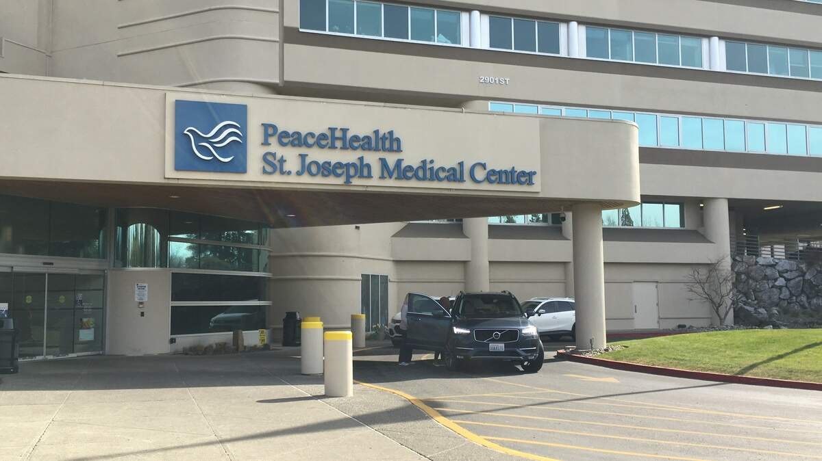The entrance to PeaceHealth St. Joseph Medical Center in Bellingham.