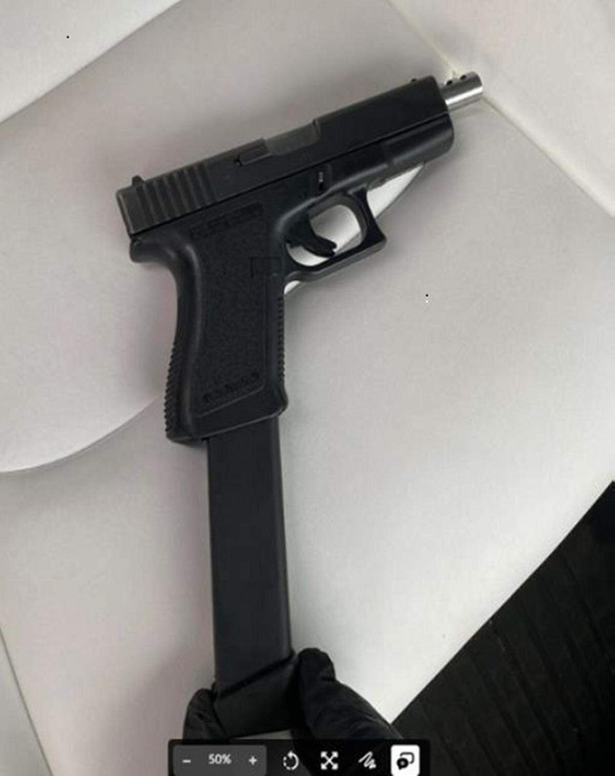 A Glock handgun with an extended magazine was found in a car with a 33-year-old Seattle man who was one of six people federally indicted as part of a drug trafficking ring distributing thousands of fentanyl pills across Whatcom County and the Lummi Nation.