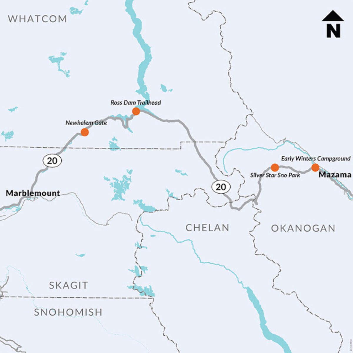 WSDOT will close Highway 20 between Ross Lake Dam and Silver Stay (milepost 134-171) at 5 p.m. on Thursday, Nov. 13, 2025.