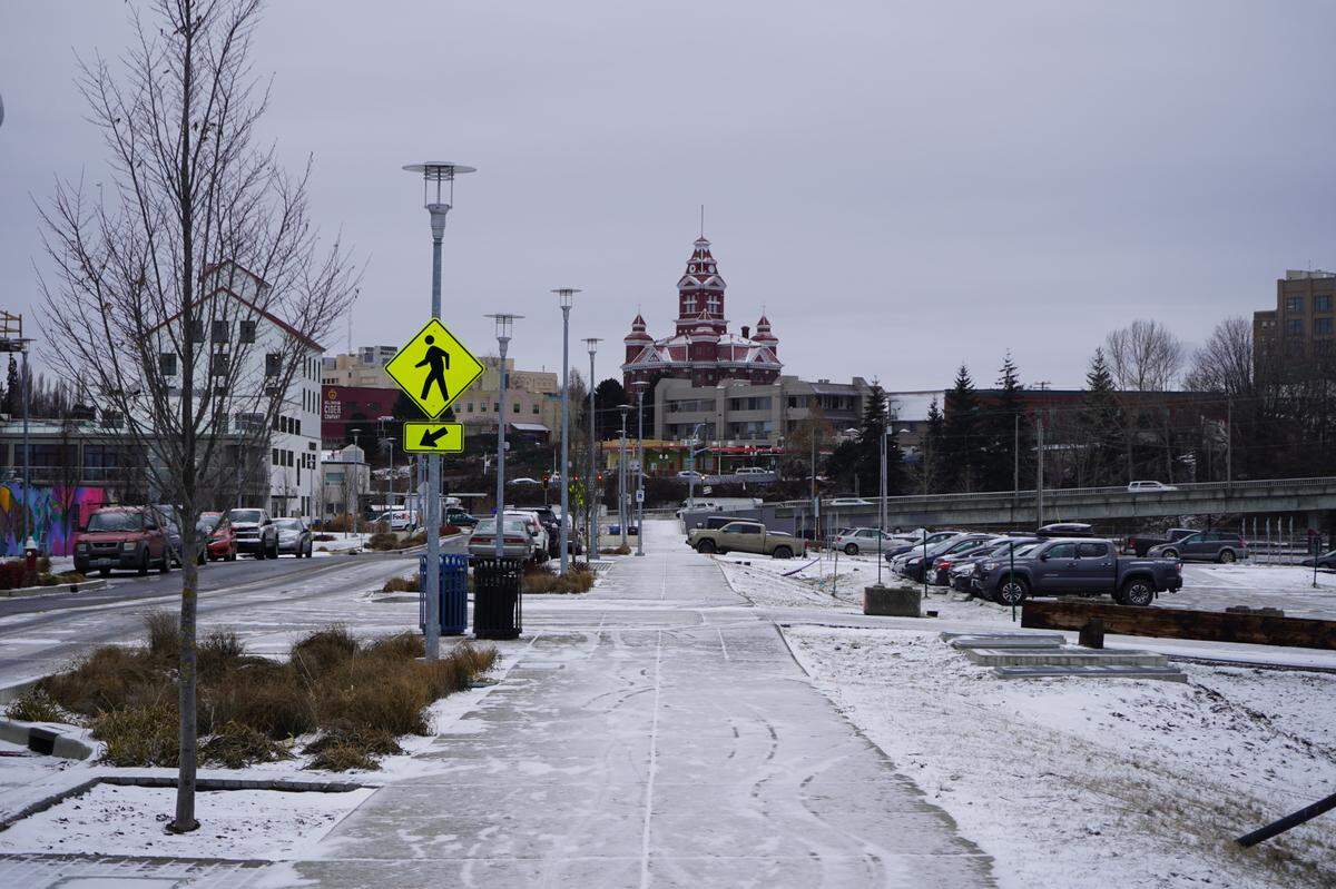 Snow fell Monday, Dec. 19, in Bellingham as temperatures dropped into the teens.