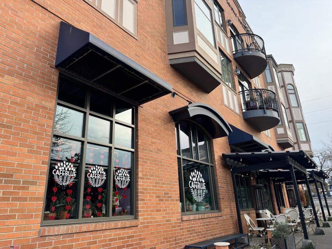 Cafe Blue at 1319 11th St. in downtown Fairhaven, Bellingham, Wash. on Feb. 13, 2025.