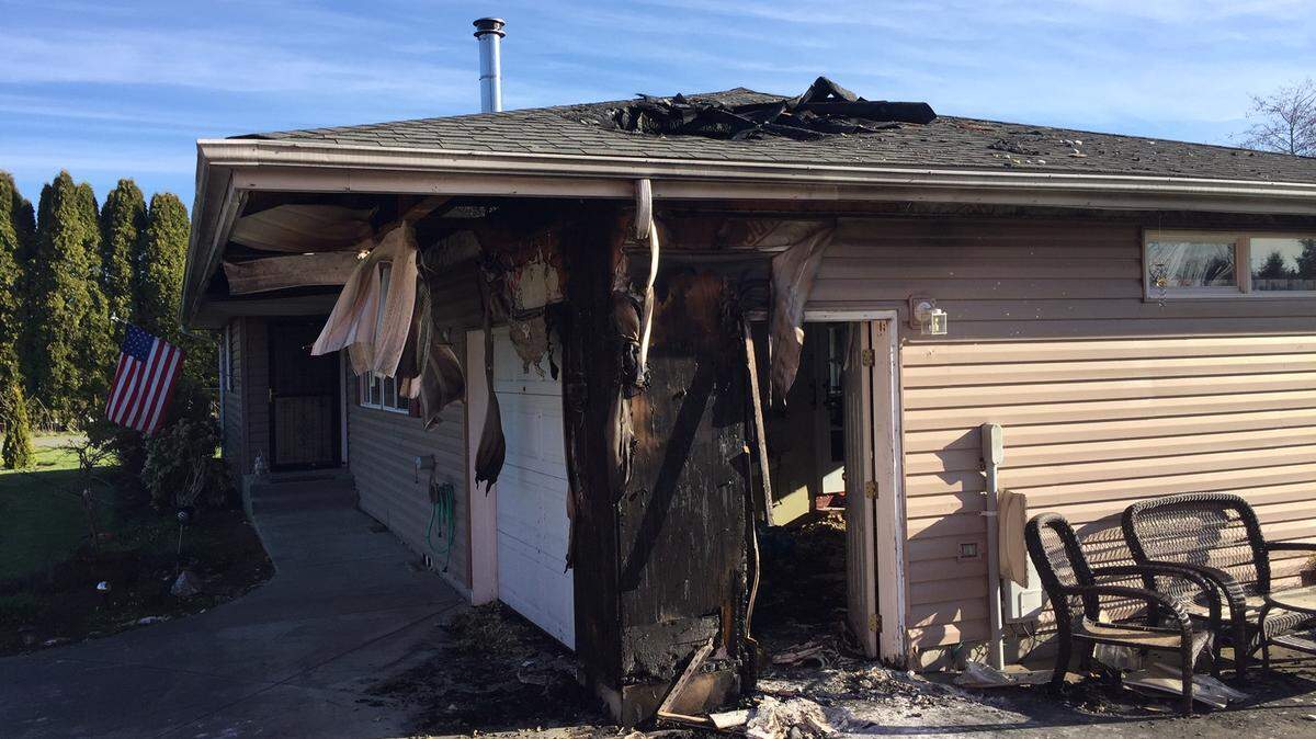 A fire, which started when a bucket of towels that had cooking oil on them and had been washed and dried spontaneously combusted, caused approximately $35,000 damage to a house on Northwest Drive early Sunday.
