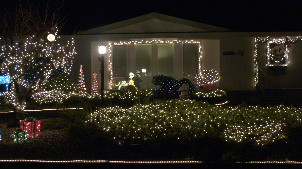 Pam Dixon’s house sits on the third stretch of the James Street Estates Christmas lights drive in Bellingham. Dixon started helping her parents decorate the house in the 1980s.