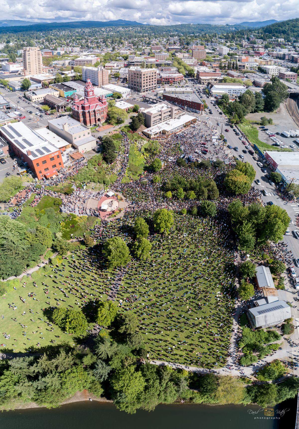 More than 5,000 people attend the Peaceful Solidarity Rally at Maritime Heritage Park in Bellingham on Saturday, June 6. The rally featured speakers of color who spoke about their experiences with systemic racism and injustice.