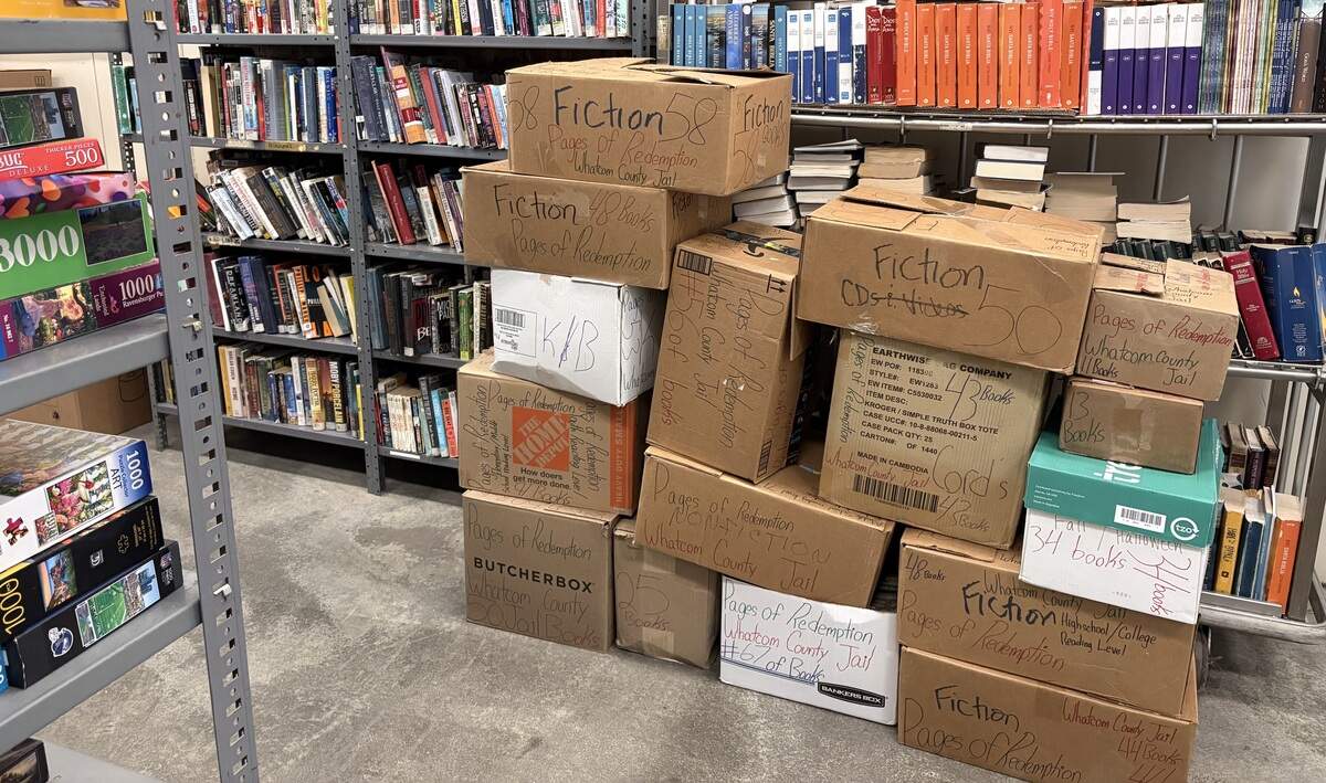 Bryson Fico, founder of Pages of Redemption, donated 762 books to the Whatcom County Jail on July 3, 2026.