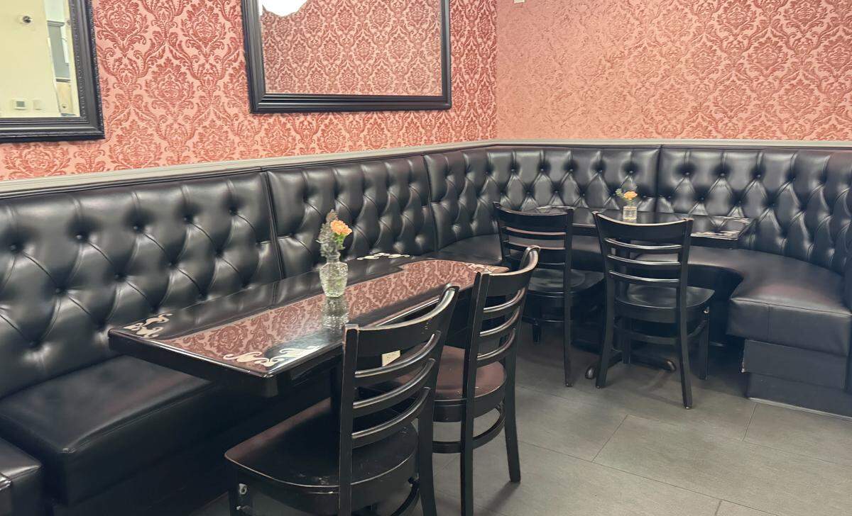 An additional seating area inside Pure Bliss Desserts.