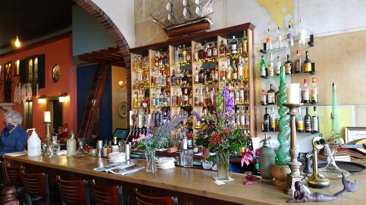 The bar area of the recently opened Milano’s in Fairhaven. Along with craft drinks, the restaurant has an extensive wine selection.