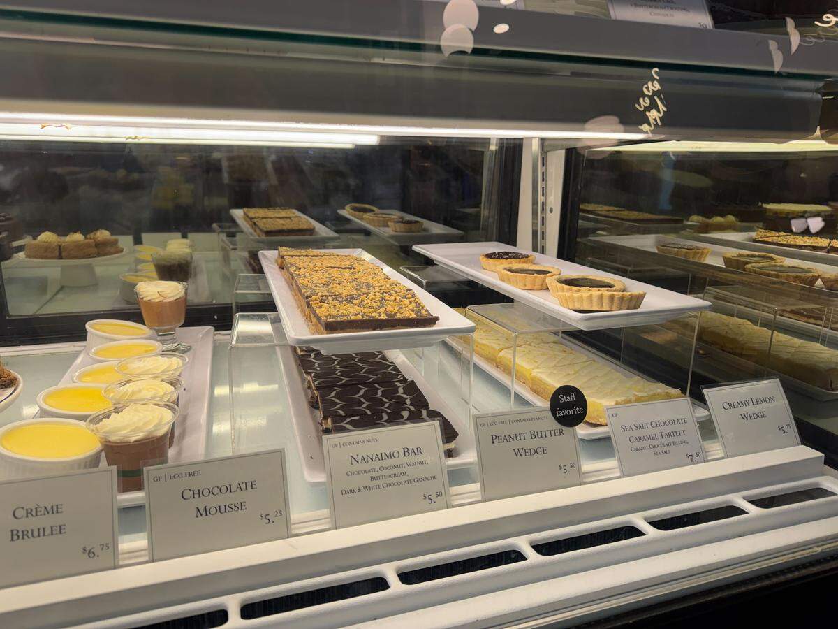 Creme brulee, tarts, wedges and mousse.