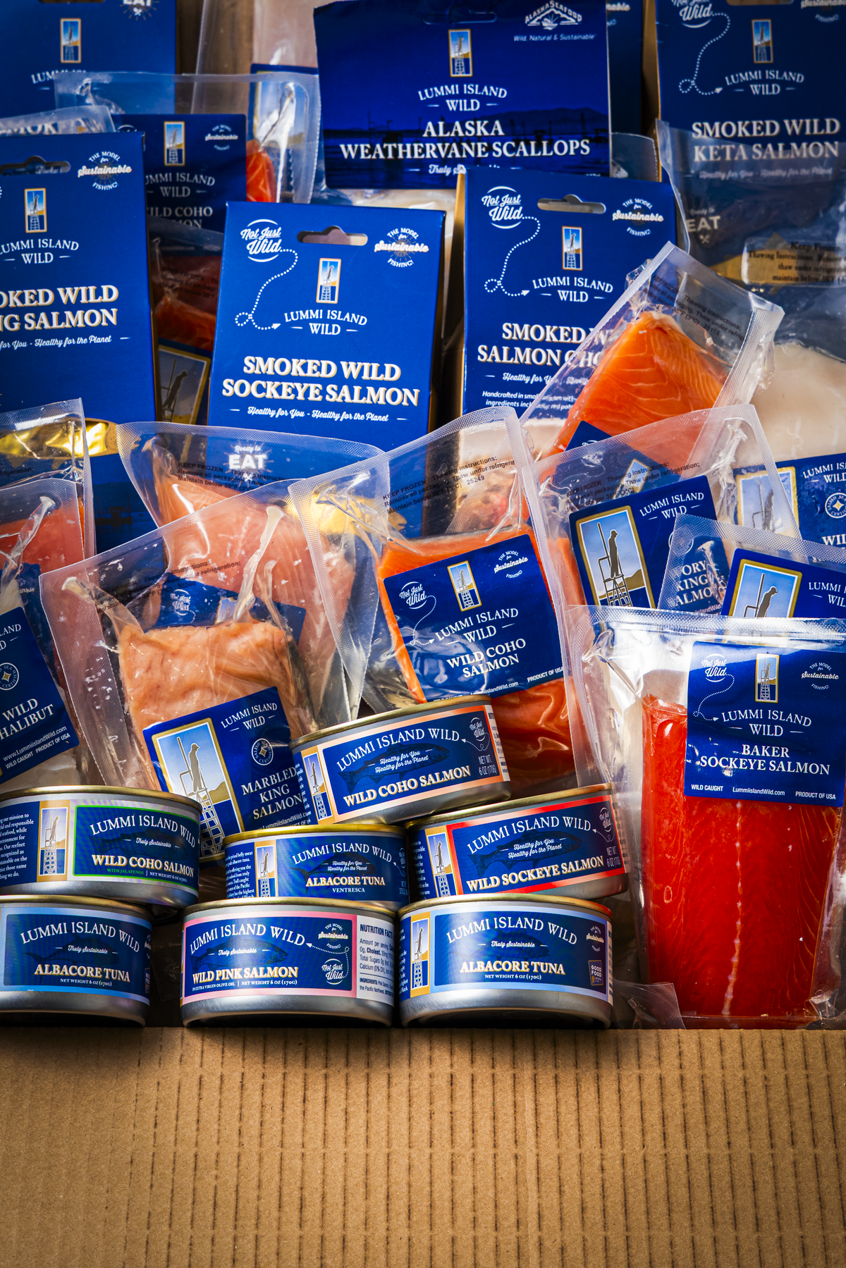 A variety of fish products from Lummi Island Wild, a Whatcom County fishery focused on clean, fresh and local fish products.