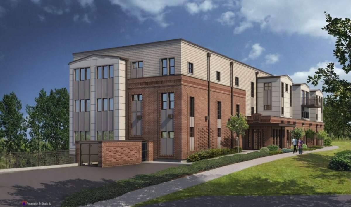 A concept rendering shows the southeast view of Phase 1 of the “Fairhaven Center.”