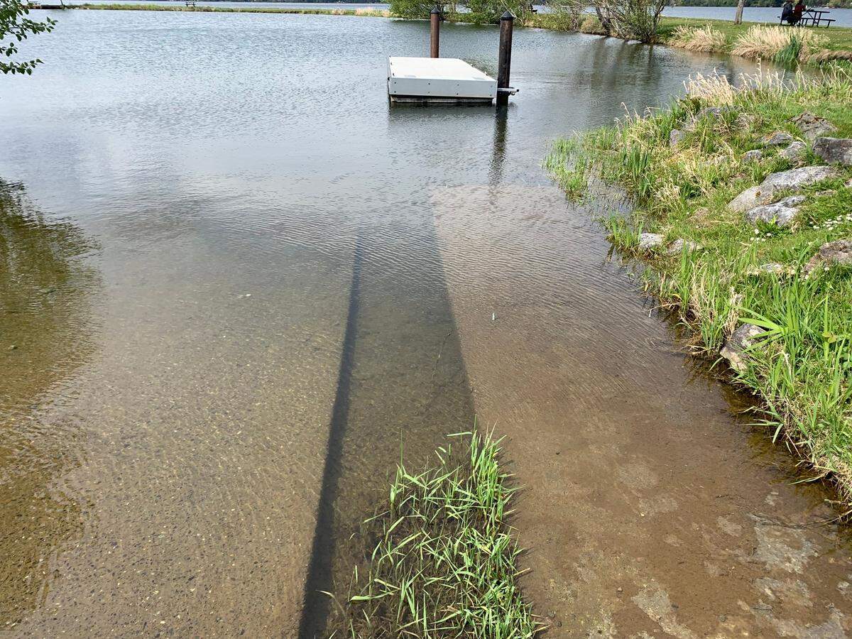 The ramp was removed from the boat launch dock at Sudden Valley Marina due to improper permitting.