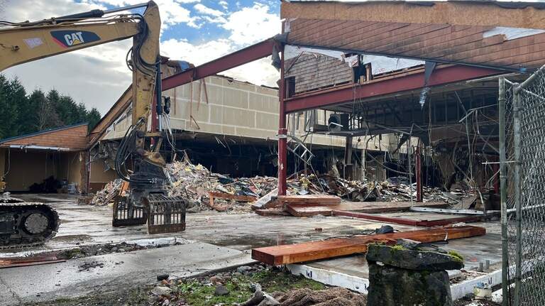Demolition underway at Nooksack River Casino in Deming after decade-long closure