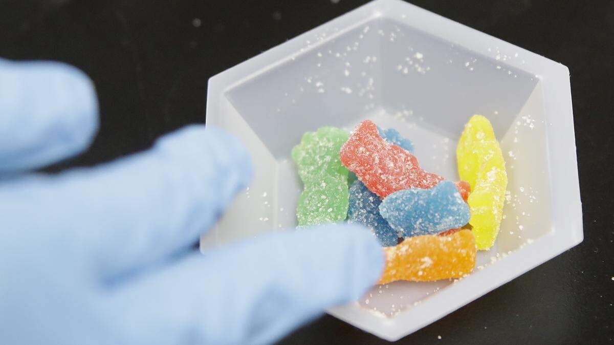 Edible marijuana samples are set aside for evaluation at Cannalysis, a cannabis testing laboratory, in Santa Ana, Calif.