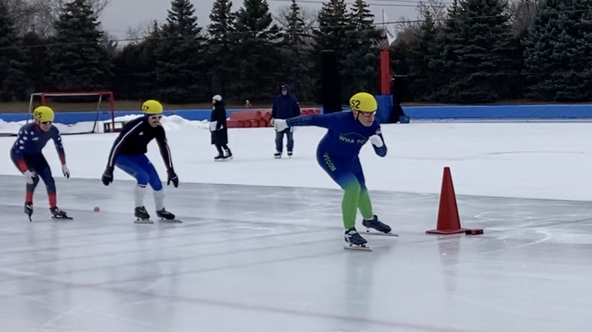 Bruce Guthrie, founder of the Whatcom Speed Skating Club, competes at the U.S. long track national championships, which ran from Feb. 3-4 in Roseville, Minnesota.