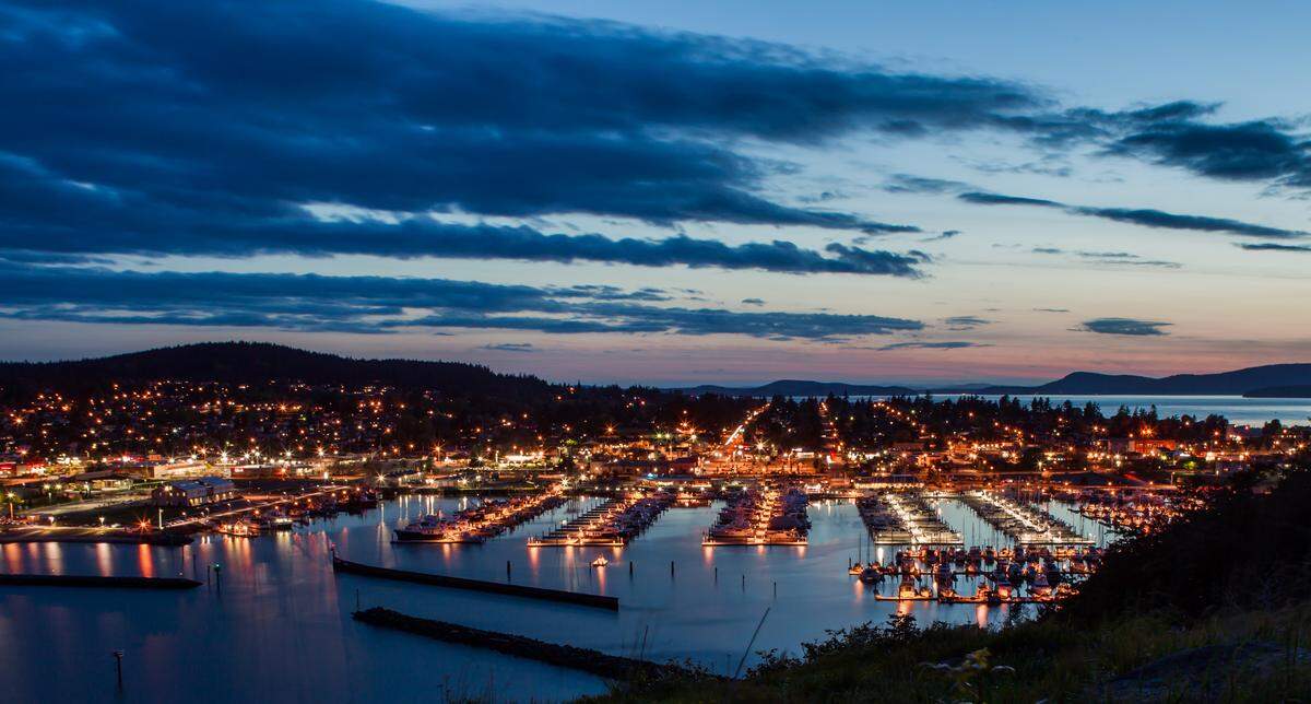 A view of Anacortes, Washington from Cap Sante marina.