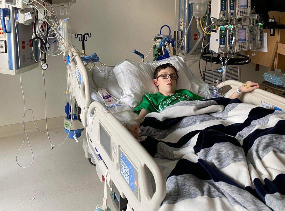 Stephanie Jensen said she had to take her 10-year-old son, Jonah McDaniel, to Seattle Children’s Hospital, when doctors in Bellingham were unable to diagnose what was causing him to become weaker and sicker by the day last month. He had MIS-C, a rare, but serious condition in children associated with COVID-19 that can inflame many different parts of the body.