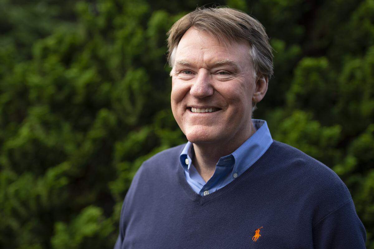 Whatcom county executive candidate Tony Larson in the backyard of the Whatcom Business Alliance building in Bellingham Sept. 24.