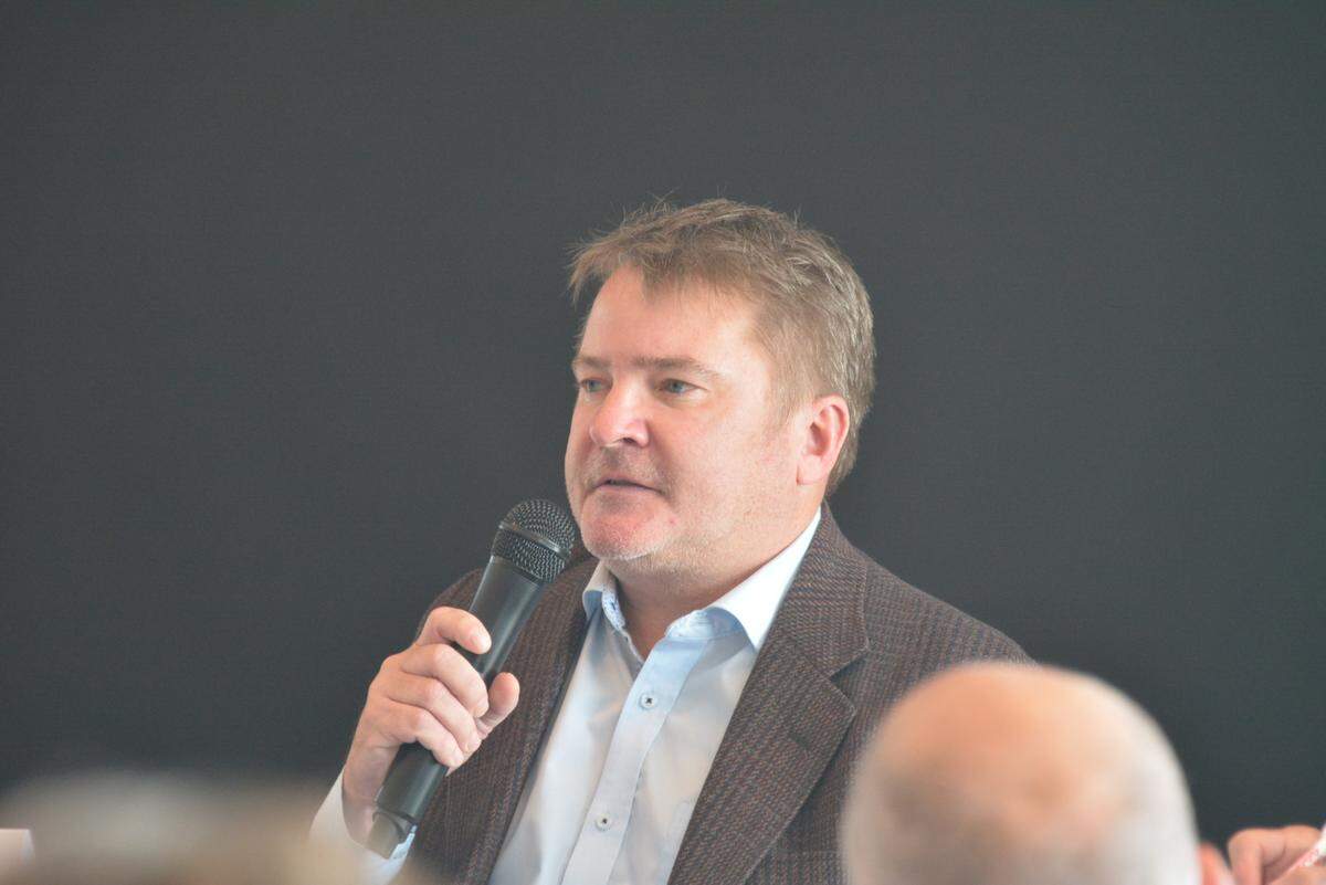 Bellingham City Council member Dan Hammill speaks during a Bellingham City Club election forum in 2023.