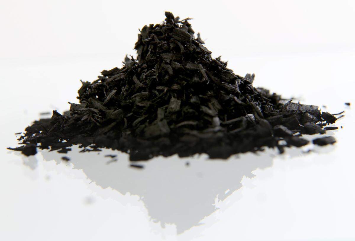 One of the three products of pyrolysis is a loose charcoal known as biochar. It was photographed in Yakima, Wash., on Oct. 23, 2014. Biochar can be treated to make activated carbon, used to help soil retain water and nutrients, and more.