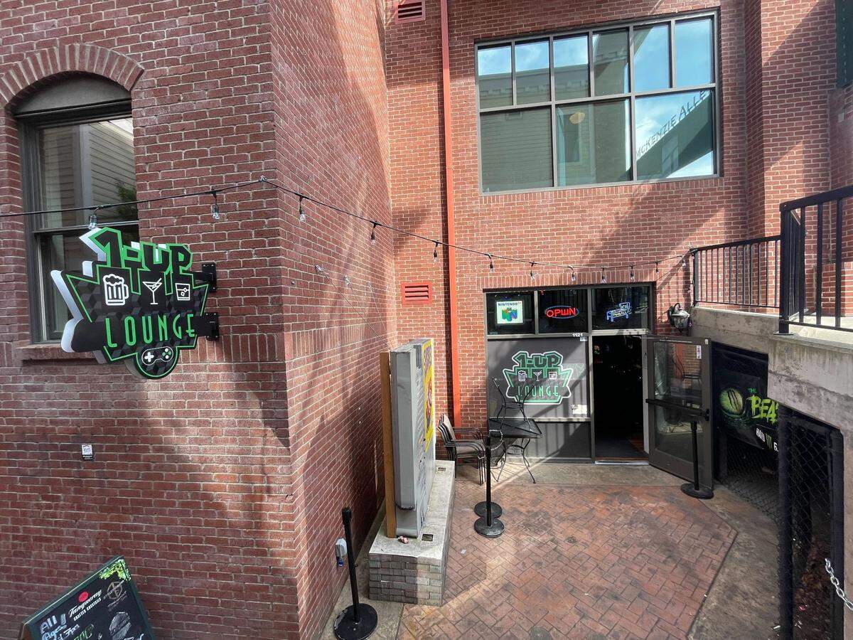 The 1-Up Lounge, a gaming bar on Thursday, Sept. 7, 2023 at 1121 McKenzie Ave. in the historic Fairhaven neighborhood of Bellingham, Wash.