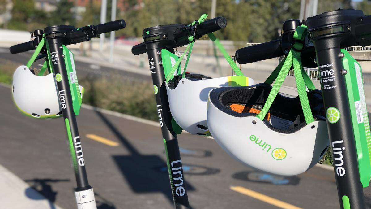 Helmets were provided with test E-scooters during an event held by the Downtown Bellingham Partnership at Waypoint Park in Bellingham Sept. 26.