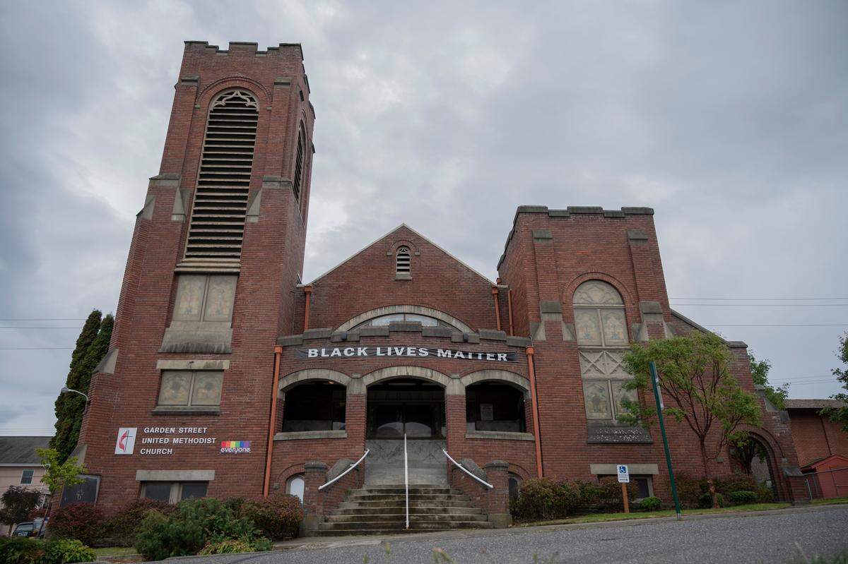 The Garden Street United Methodist Church building, Wednesday, Sept. 29, at Garden and East Magnolia streets in Bellingham is for sale.