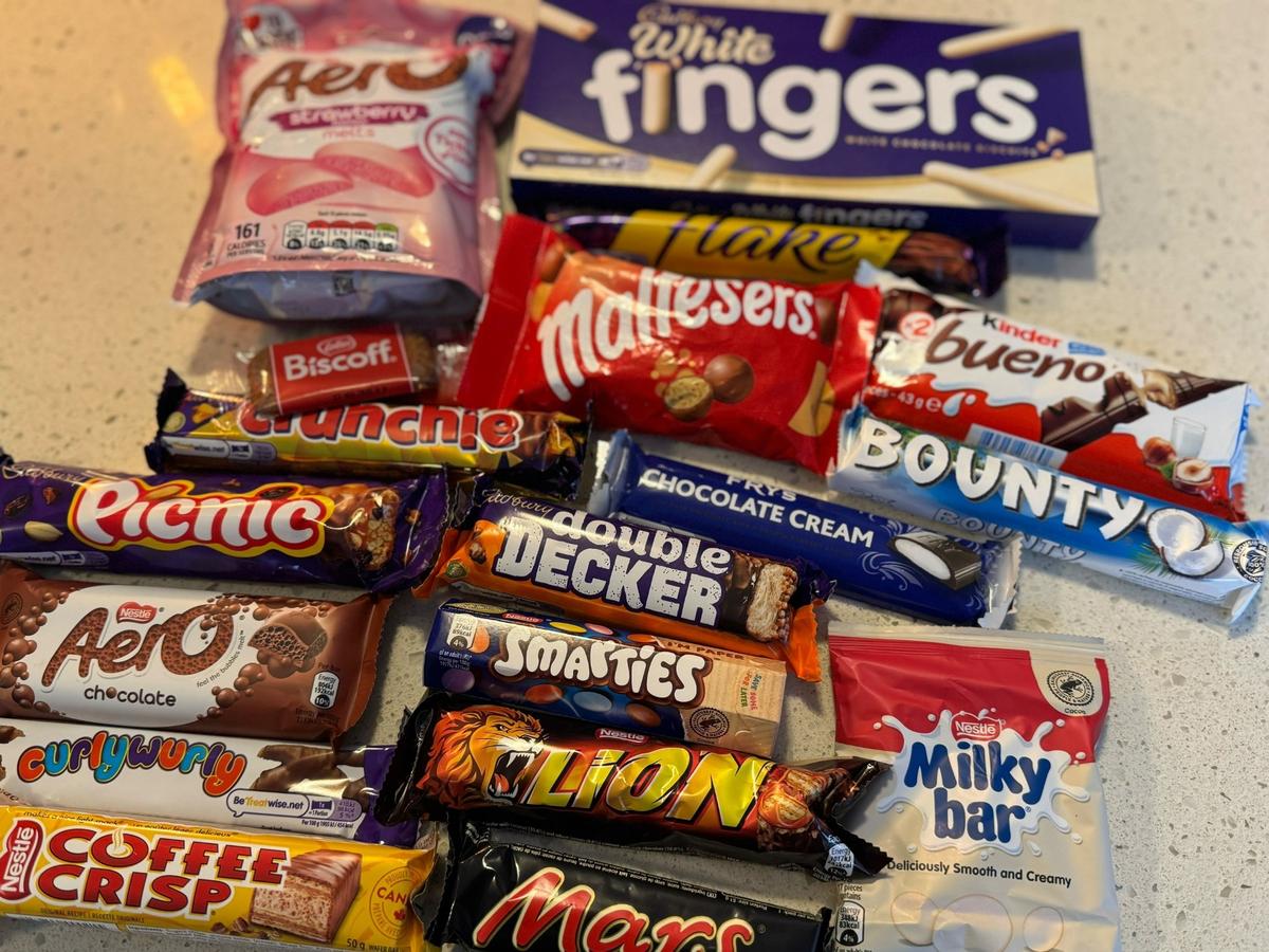 English candies and treats available for purchase.